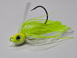 White/Chartreuse silver flash  swim jig