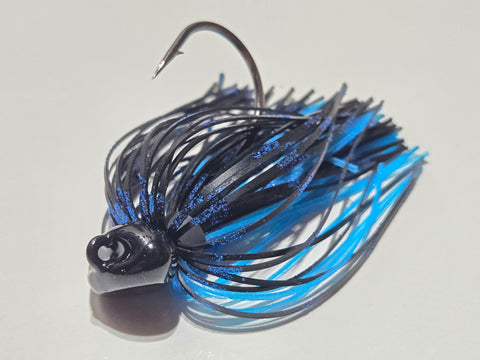 Black and blue (flatbottom football jig)