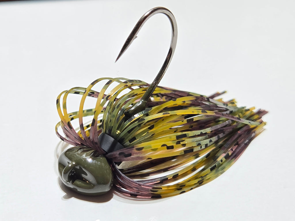 bruised banana fishing lure Bruised Banana (Flat bottom Football jig) – Jackedup Jigs